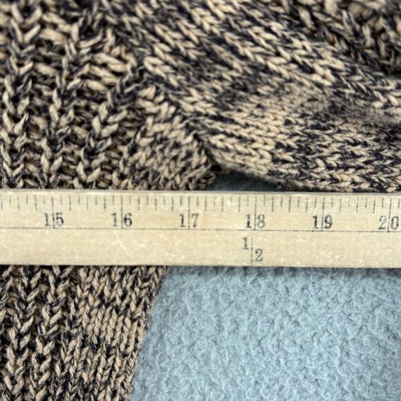 Free People Sweater Brown Cable Knit Contrasting browns scoop neck boho small - Picture 7 of 13